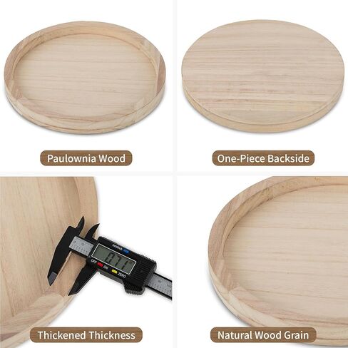 صينية شموع خشبية مستديرة من Hanobe: حامل شموع خشبي ريفي، حامل عمود متعثر، قاعدة لوحة ضوء الشاي في غرفة المعيشة، قطعة مركزية لطاولة القهوة في المطبخ، ديكور المنزل، 11.8 بوصة in Kuwait