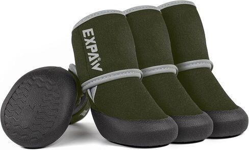 EXPAWLORER Waterproof Dog Shoes for Small Medium Large Dogs, Dog Shoes for Hot Pavement, Hiking Walking, Reflective Dog Booties for Outdoor Snow Rain Days, Anti-Slip Dog Boots & Paw Protectors in Kuwait