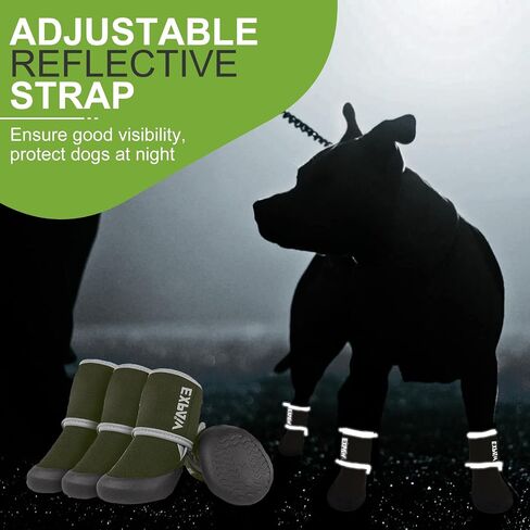 EXPAWLORER Waterproof Dog Shoes for Small Medium Large Dogs, Dog Shoes for Hot Pavement, Hiking Walking, Reflective Dog Booties for Outdoor Snow Rain Days, Anti-Slip Dog Boots & Paw Protectors in Kuwait