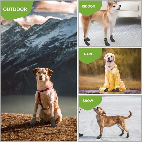 EXPAWLORER Waterproof Dog Shoes for Small Medium Large Dogs, Dog Shoes for Hot Pavement, Hiking Walking, Reflective Dog Booties for Outdoor Snow Rain Days, Anti-Slip Dog Boots & Paw Protectors in Kuwait