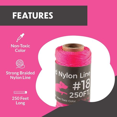 Swift Paws - Roll of Braided Nylon Line #18 Home Lure Course Dog Chase Toy, 250ft, Pink in Kuwait