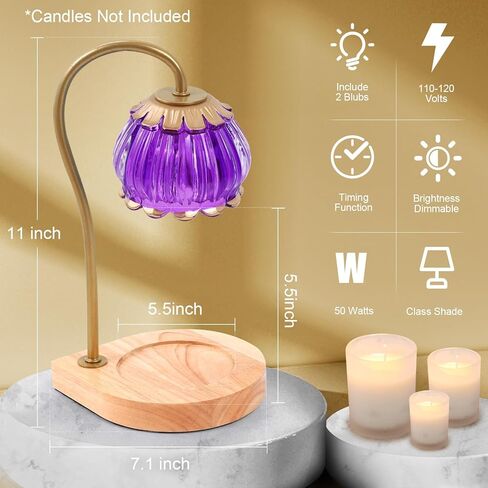 Candle Warmer Lamp with Timer, Electric Dimmable Candle Warmer Melter, Small & Large Jar Fragrance Candle Holders for Home Decoration Gift for Women, Coffee in Saudi Arabia