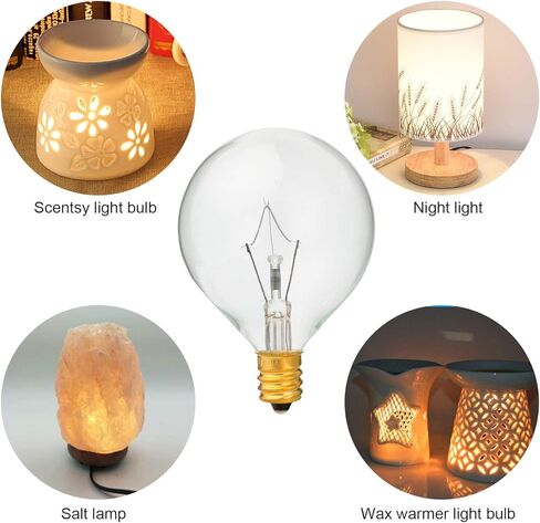 4 عبوات من مصابيح اضاءة G50 40 واط لتدفئة الروائح بالحجم الكامل، G16.5 جلوب E12 قاعدة شمعدان متوهجة، مصابيح اضاءة شفافة لتسخين الشمع in Kuwait