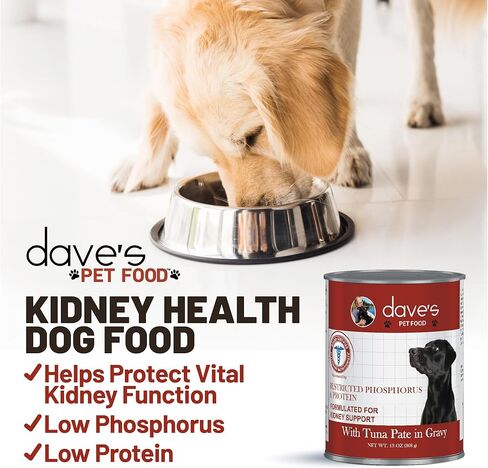 ديفز أغذية الحيوانات الأليفة لدعم الكلى للكلاب مع دعم الكلى (باتيون التونة)، طعام الكلاب الكلوي الرطب، منخفض الفوسفور بدون وصفة طبية، فيتامينات ومعادن مضافة، تركيبة بيطرية (5.5 أونصة، حزمة من 12) in Kuwait