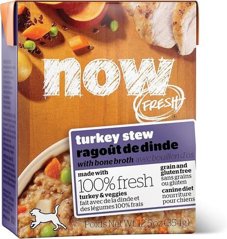 طعام الكلاب الرطب الطازج الخالي من الحبوب من السلالات الصغيرة، 6.4 أونصة (24 قيراط) - وصفة الديك الرومي المبشور مع مرق مرق العظام - اللحوم الحقيقية والأسماك للبروتين in Kuwait