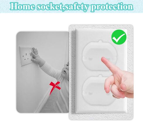 30Pcs Outlet Plugs Covers EU Childproof Outlet Plug Covers Protectors | Electric Socket Cover Protector Baby Proofing Outlet Covers Safety Plug Covers for Home School and Daycares, White in Saudi Arabia