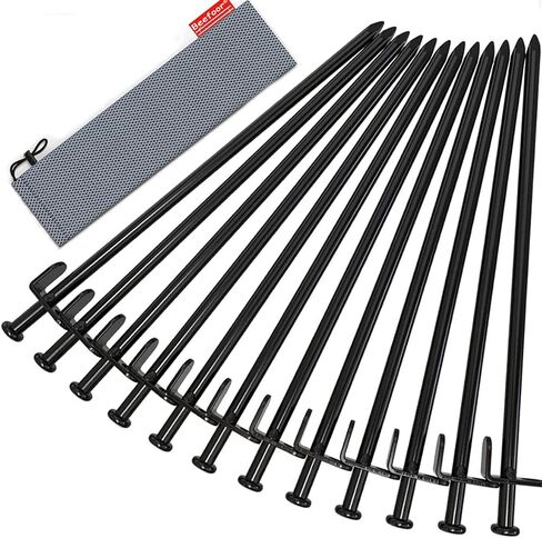 Tent Stakes, Heavy Duty Camping Stakes 12in-12parks Forged Steel Tent Pegs Unbreakable and Inflexible - Available in Rocky Place Dessert Snowfield and Grassland in Saudi Arabia