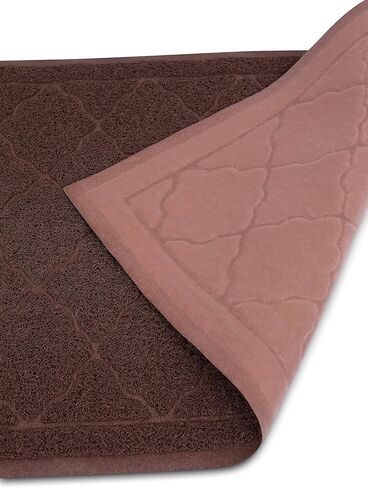 حصيرة فضلات القطط من انترنت بيست - مقاس 88.9 × 60.96 سم - كبيرة - حصيرة لفضلات القطط والفخاخ - بساط التقاط البلورات والتحكم في التبعثر - لمسة ناعمة - بني in Kuwait