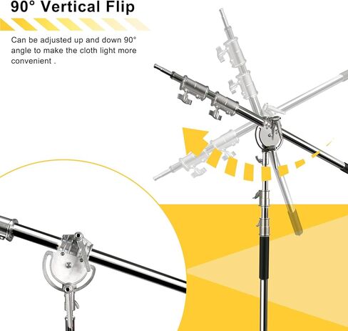 Heavy Duty Extension Boom Arm Bar C-Stand for Photography C Stand and Light Stand,Adjustable 37-91 Inch Crossbar Holding Arm with Sand Bag for Softbox,Studio Strobe,Monolight,LED Video Light,Reflector in Kuwait