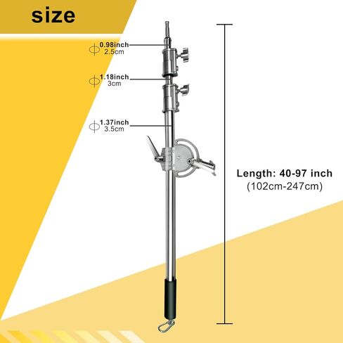 Heavy Duty Extension Boom Arm Bar C-Stand for Photography C Stand and Light Stand,Adjustable 37-91 Inch Crossbar Holding Arm with Sand Bag for Softbox,Studio Strobe,Monolight,LED Video Light,Reflector in Kuwait