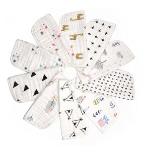 مناديل أطفال من قماش الموسلين الطبيعي من بيبي بلس (10 عبوات) | فائقة النعومة وذات قدرة فائقة على الامتصاص | مناديل قطنية لا تسبب الحساسية وقابلة للغسل وقابلة لإعادة الاستخدام مع الأورجانزا وحقائب الغسيل | مقاس كبير | أفضل هدية استحمام للطفل in Kuwait