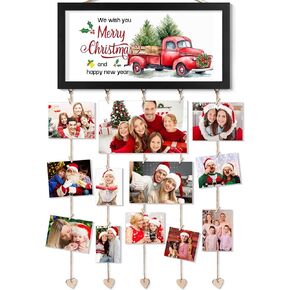 Valentines Day Cards Holder Valentines Day Decor Wall Display Hanging Photo Holder with 30 Photo Clips & 10 Interchangeable Holiday Sayings Valentines Day Gifts For Kids Him Her Picture Frame Collage in Kuwait