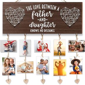 Dad Gifts Father's Day Gifts for Dad from Daughter Kid Wife, Dad Picture Frame Daughter Gifts, Birthday Gifts for Dad Who Has Everything Daughter Husband, StepDad Gifts Hanging Photo Xmas Card Holder