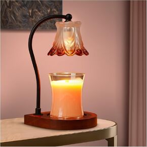 BODEVEDOB Candle Warmer Lamp,Dimmable Electric Candle Warmer Melter,Compatible with Large Jar Candles,Home Decoration Gifts for Women,Wedding,Birthday(Orange-A)