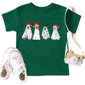 Merry Christmas Shirts Toddler Boys Girls Short Sleeve Buffalo Plaid Graphic Tees Tops Xmas Gift