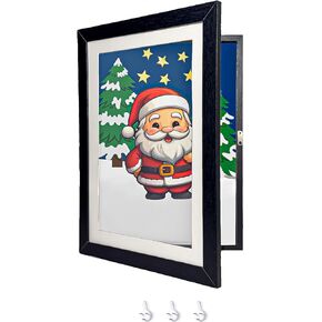 AE Kids Art Frames, A4 size 8.5x11 Front Opening Kids Artwork Frames Changeable, Black Artwork Display Storage Frame for Wall, Magnetic Holds 100 Pcs, for 3D Picture, Crafts, Children Drawing, Hanging in Saudi Arabia
