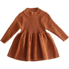 فستان Merqwadd للأطفال الرضع والبنات ذو طيات مطوي بأكمام طويلة وسترة شتوية in Kuwait