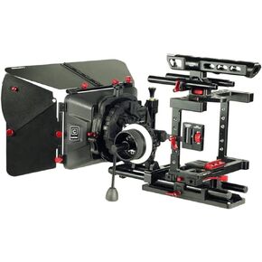 طقم قفص كاميرا CAMTREE Hunt Grand DSLR لسوني A7S/A7S2/A7SII/A7R/A7RII/Canon Mark IV. مع صندوق غير لامع، تركيز متبع، دعم قضيب 15 مم ولوحة حامل ثلاثي القوائم. مريح وآمن (CH-Grnd-CKIT) in Kuwait