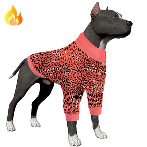 LovinPet Pitbull Fleece Jacket - Upgraded Lightweight Sweater for Dogs with Pink Dot Leopard Prints Dog Clothes, Fashionable Dog Flannel Shirt, Suitable for Small Dog Breeds,Pink
