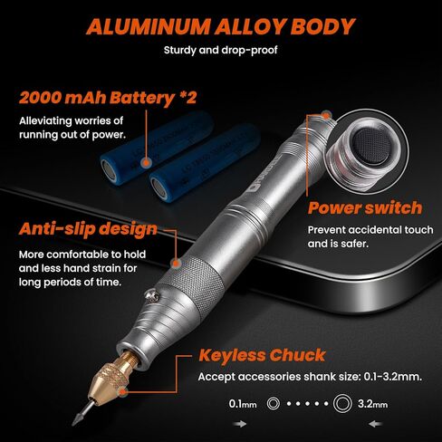 أداة دوارة، مجموعة أدوات دوارة صغيرة لاسلكية 4 فولت من HARDELL، قلم نقش مع بطارية بديلة، 20000 دورة في الدقيقة 52 قطعة ملحقات للنقش، الصنفرة، الطحن، الحفر، التلميع، النحت، الحرف اليدوية اليدوية in Kuwait