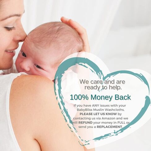 مناديل أطفال من قماش الموسلين الطبيعي من بيبي بلس (10 عبوات) | فائقة النعومة وذات قدرة فائقة على الامتصاص | مناديل قطنية لا تسبب الحساسية وقابلة للغسل وقابلة لإعادة الاستخدام مع الأورجانزا وحقائب الغسيل | مقاس كبير | أفضل هدية استحمام للطفل in Kuwait