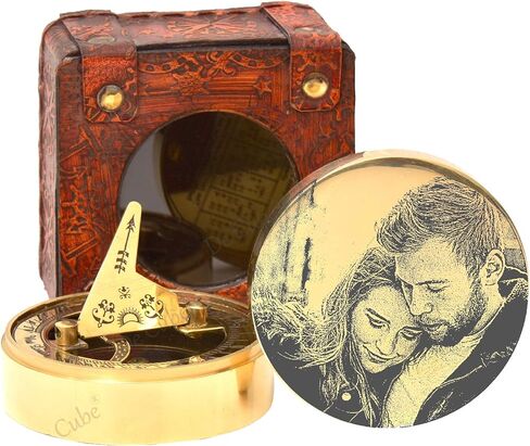 حفل زفاف للأزواج، وصديق عيد الميلاد، والصديقة، والآباء، وهدية آسف، وفن رسم يدوي واقتباس قديم منقوش عليه بوصلة شمسية عاملة (يكبر معي) in Kuwait