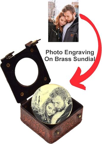 حفل زفاف للأزواج، وصديق عيد الميلاد، والصديقة، والآباء، وهدية آسف، وفن رسم يدوي واقتباس قديم منقوش عليه بوصلة شمسية عاملة (يكبر معي) in Kuwait