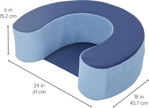 FDP SoftScape Sit and Support Ring for Babies and Infants Learn to Sit, Balance, Strengthen Muscles, Cushioned Foam Floor Seat with Non-Slip Bottom for Nursey, Playroom, Daycare - Navy/Powder Blue in Saudi Arabia