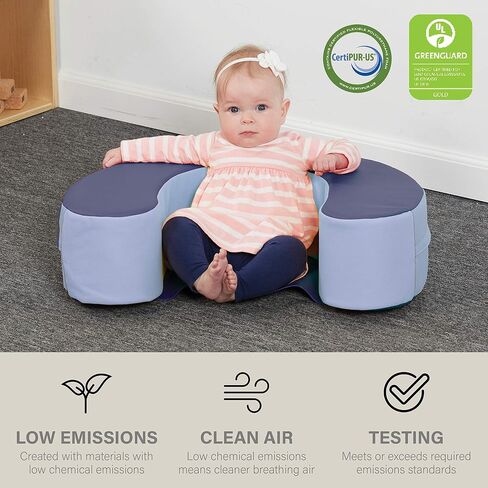 FDP SoftScape Sit and Support Ring for Babies and Infants Learn to Sit, Balance, Strengthen Muscles, Cushioned Foam Floor Seat with Non-Slip Bottom for Nursey, Playroom, Daycare - Navy/Powder Blue in Saudi Arabia