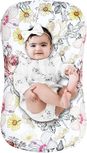 غطاء أريكة للأطفال حديثي الولادة للأولاد والبنات، غطاء ناعم ومريح لكرسي الأطفال، غطاء قابل للإزالة لوسادة كرسي الأطفال الرضع، زهور in Kuwait