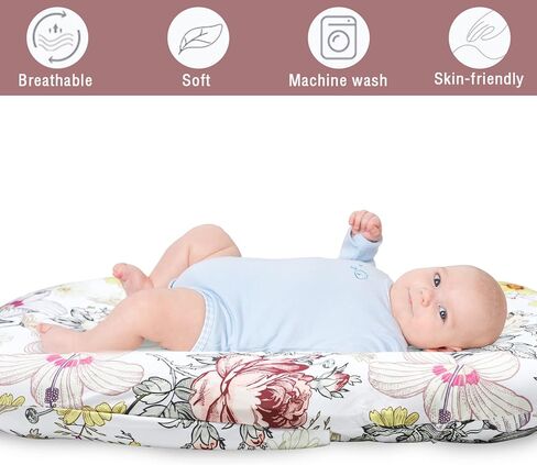 غطاء أريكة للأطفال حديثي الولادة للأولاد والبنات، غطاء ناعم ومريح لكرسي الأطفال، غطاء قابل للإزالة لوسادة كرسي الأطفال الرضع، زهور in Kuwait