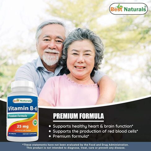 Best Naturals Vitamin B6 25mg 250 Tablets (250 Count (Pack of 3)) in Saudi Arabia