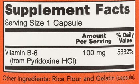 Now Foods B6 100mg Capsules, 100 CT in Saudi Arabia