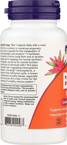 Now Foods B6 100mg Capsules, 100 CT in Saudi Arabia