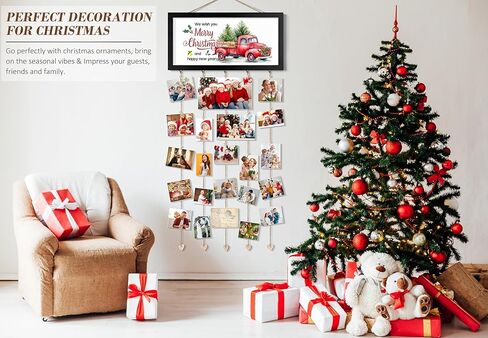 Valentines Day Cards Holder Valentines Day Decor Wall Display Hanging Photo Holder with 30 Photo Clips & 10 Interchangeable Holiday Sayings Valentines Day Gifts For Kids Him Her Picture Frame Collage in Kuwait