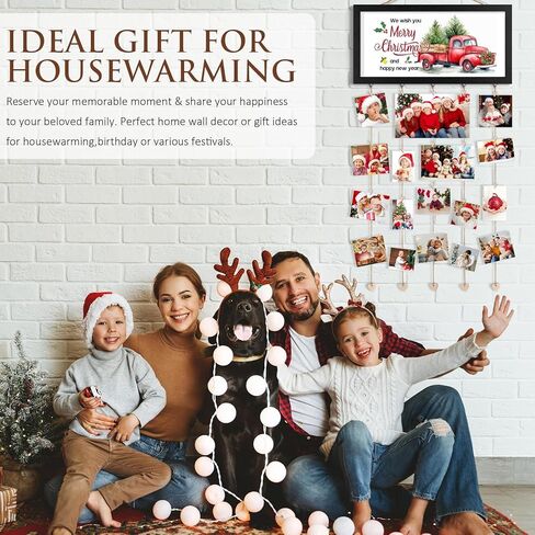 Valentines Day Cards Holder Valentines Day Decor Wall Display Hanging Photo Holder with 30 Photo Clips & 10 Interchangeable Holiday Sayings Valentines Day Gifts For Kids Him Her Picture Frame Collage in Kuwait