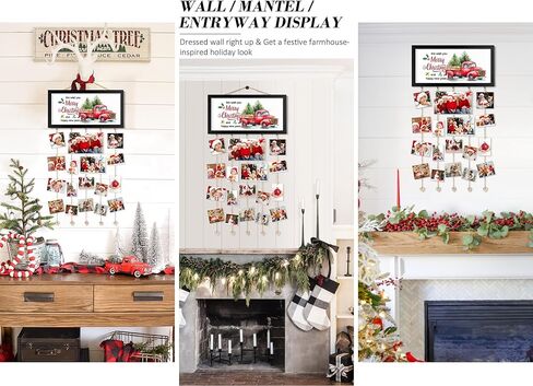 Valentines Day Cards Holder Valentines Day Decor Wall Display Hanging Photo Holder with 30 Photo Clips & 10 Interchangeable Holiday Sayings Valentines Day Gifts For Kids Him Her Picture Frame Collage in Kuwait