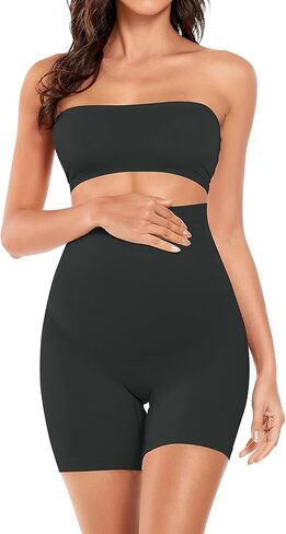 ملابس داخلية للأمهات من TOUCH LOOM للفساتين 3 عبوات للأمومة قصيرة للحمل بخصر عالٍ فوق البطن ودعم عثرة منتصف الفخذ in Kuwait