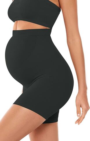 ملابس داخلية للأمهات من TOUCH LOOM للفساتين 3 عبوات للأمومة قصيرة للحمل بخصر عالٍ فوق البطن ودعم عثرة منتصف الفخذ in Kuwait