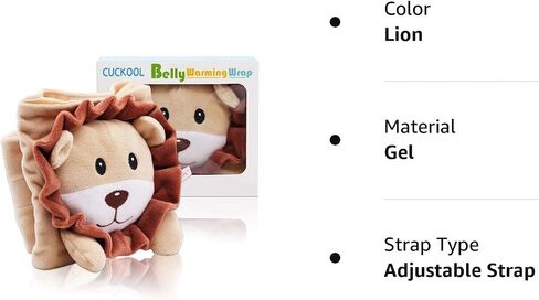 Baby Colic and Gas Relief, Heated Tummy Wrap for Newborns Belly Relief by Soothing Warmth, Baby Heating Pad Swaddling Belt Relief & Soothe Gas, Colic and Upset Stomach in Babies and Toddlers (Lion) in Kuwait