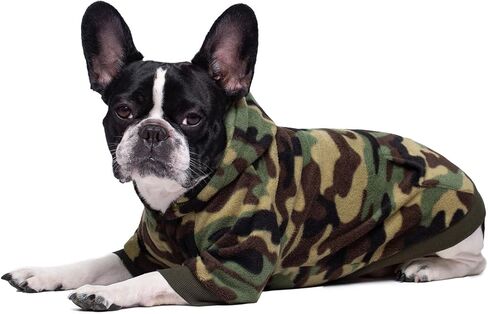 Dog Camo Hoodie, Dog Winter Clothes, Pet Hooded Sweatershirt Pullover, Dog Coat Apparel for Small Medium Dogs Cats (Blue Fleece,XS) in Kuwait