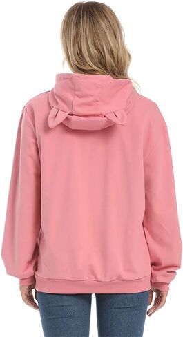 ZIIFULLHOU Women Pet Carrier Sweatshirt Puppy Kitten Holding Hoodies Long Sleeve Pouch Tops in Kuwait