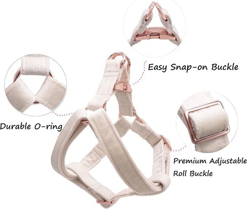 ARING PET المخملية الكلب الرسن تسخير لينة الثقيلة الكلب الرسن تسخير، قابل للتعديل لا سحب الأحمر المخملية الكلب تسخير للكلاب الصغيرة المتوسطة الكبيرة in Kuwait