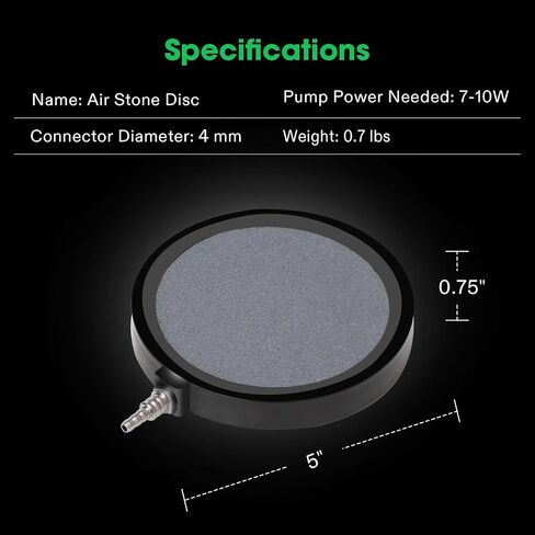VIVOSUN Air Stones Disc 5 x 5 Inch with Shell for Aquarium, Fish Tank and Hydroponics Air Pump in Kuwait