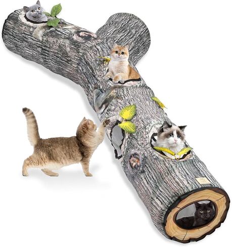 نفق للقطط من ميهيدفي، انفاق قابل للطي للقطط في الاماكن المغلقة، انبوب كبير قابل للطي في 3 اتجاهات مع فتحات نظرة، العاب نفق للقطط لتدريب الحيوانات الاليفة، العاب تفاعلية للقطط الصغيرة والمتوسطة in Kuwait