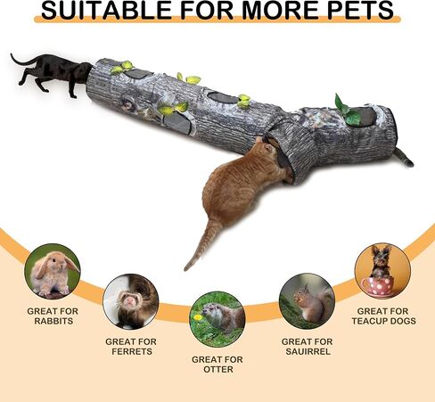 نفق للقطط من ميهيدفي، انفاق قابل للطي للقطط في الاماكن المغلقة، انبوب كبير قابل للطي في 3 اتجاهات مع فتحات نظرة، العاب نفق للقطط لتدريب الحيوانات الاليفة، العاب تفاعلية للقطط الصغيرة والمتوسطة in Kuwait