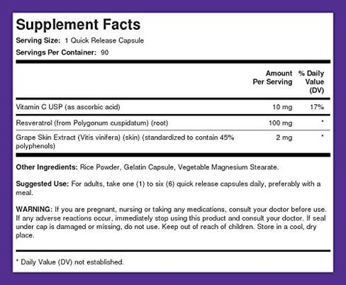 Piping Rock Resveratrol Supplement 100 mg | 180 Capsules | Defense | Grape Seed Extract | Non-GMO, Gluten Free in Saudi Arabia