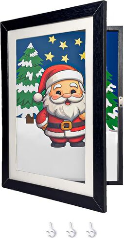 AE Kids Art Frames, A4 size 8.5x11 Front Opening Kids Artwork Frames Changeable, Black Artwork Display Storage Frame for Wall, Magnetic Holds 100 Pcs, for 3D Picture, Crafts, Children Drawing, Hanging in Saudi Arabia
