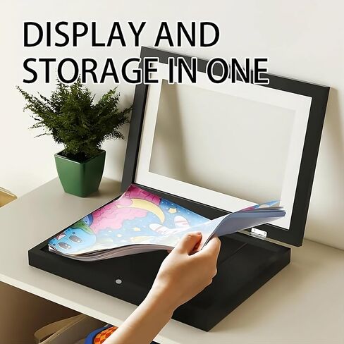 AE Kids Art Frames, A4 size 8.5x11 Front Opening Kids Artwork Frames Changeable, Black Artwork Display Storage Frame for Wall, Magnetic Holds 100 Pcs, for 3D Picture, Crafts, Children Drawing, Hanging in Saudi Arabia