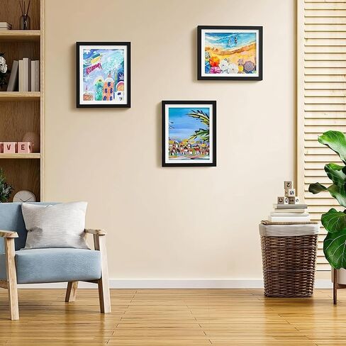 AE Kids Art Frames, A4 size 8.5x11 Front Opening Kids Artwork Frames Changeable, Black Artwork Display Storage Frame for Wall, Magnetic Holds 100 Pcs, for 3D Picture, Crafts, Children Drawing, Hanging in Saudi Arabia